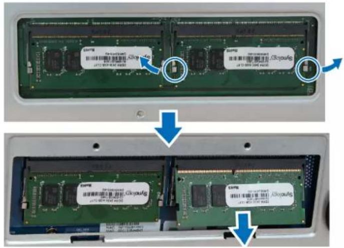 SYNOLOGY DiskStation DS2422+ - Pour retirer le module de mémoire - 1