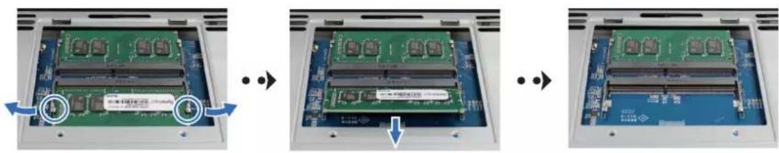 SYNOLOGY DiskStation DS1621+ - Pour retirer le module de mémoire - 1