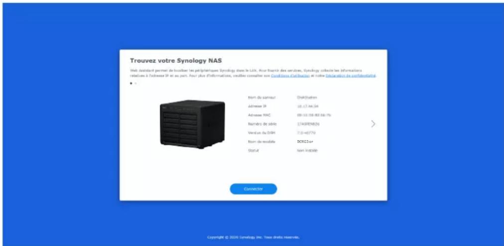 Trouvez votre Synology NAS Web destinant permet de localier les péripétiques Synology dans le Lâ€i. Pour haunté des services, Synology collectir les informations relatives à l'adresse IP et au port. Pour plus d'informations, vouses consérer son Conditions d'architects et voire Directionale de sefficientité. Nom du service: Dsh@chien Adresse IP: 10.17.m4.54 Adresse MAC: 08-12-39-82-56-75 Numéro de série: 1740PEN826 Verien du DSH: 7.0-60779 Nom du modèle: D05022+ Statut: Non Instable Connector Copyright © 2026 Synology Inc. Taxa droits réservés.