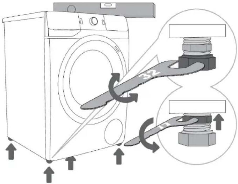 HISENSE WF3V843BW - Réglagedespiedsajustables - 1
