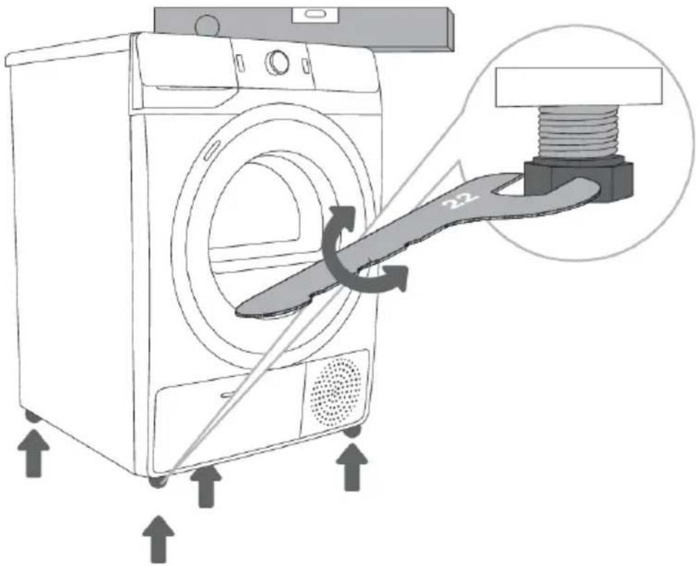 HISENSE DH3V903UW - Réglagedespiedsdusèche-linge - 1