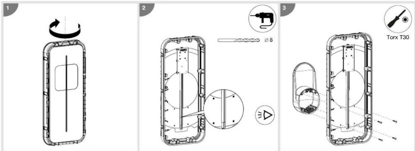 HAGER XEV1R22T2ER - Fixation du support câble (option) - 3