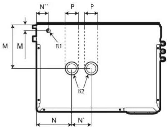 Carel heaterSteam V2 - Cotes branchements hydrauliques: - 4