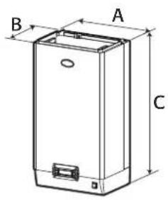 Carel heaterSteam V2 - Dimensions et poids - 1