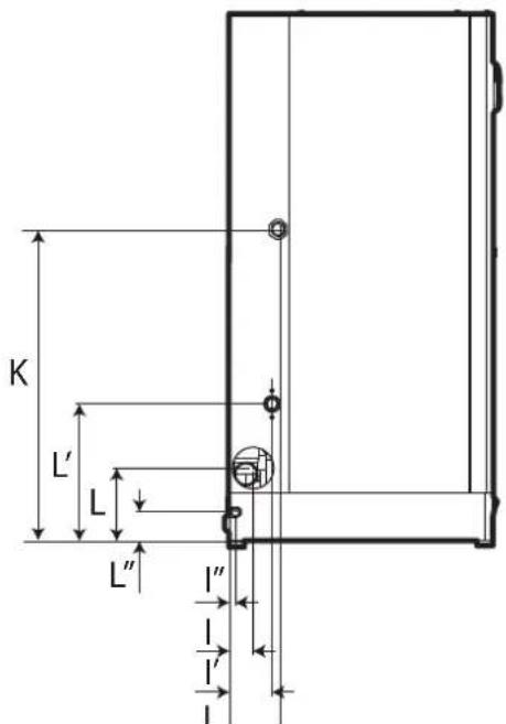 Carel heaterSteam V2 - Cotes branchements hydrauliques: - 2