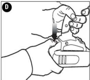 Porter-Cable PC120ID - INSERTION ET RETRAIT DU BLOC-PILES DE L'OUTIL - 2