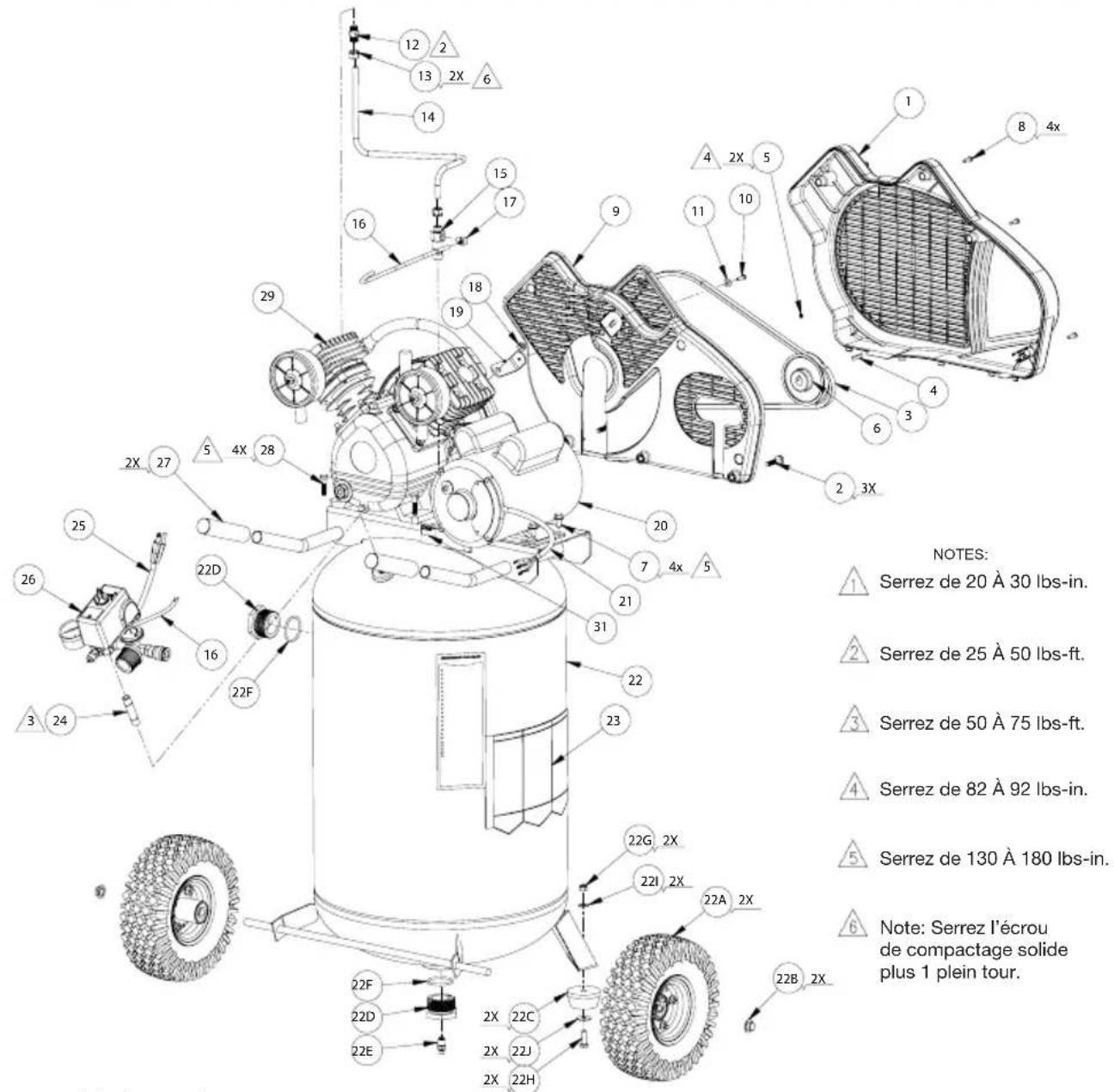 Porter-Cable PXCMPC1682066 - DESSIN DES PIÈCES - 1