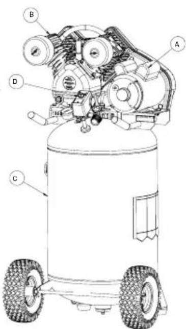 Porter-Cable PXCMPC1682066 - BASIC AIR COMPRESSOR COMPONENTS - 2