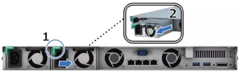 SYNOLOGY RackStation RS820RP+ - Remplacement du bloc d'alimentation - 1