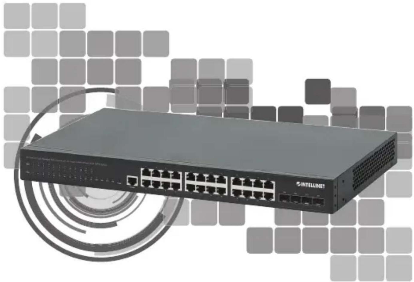Intellinet 561846 - 28-Port L2 + Fully Managed PoE+ Switch with 24 Gigabit Ports and 4 SFP+ Uplinks Instructions - 1