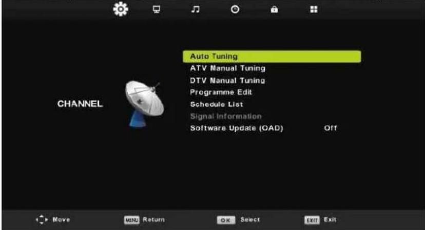 Aconatic 43HD511AN - เมนูการตั้งค่าช่อง - 1