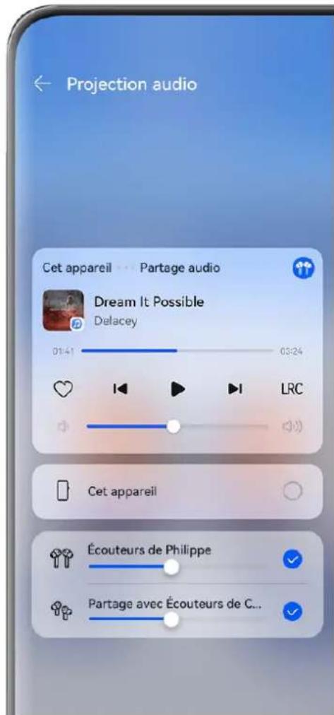 HUAWEI PURA 70 PRO - Partagez des audios avec vos amis à l'aide de deux paires d'écouteurs Bluetooth - 2