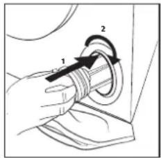 WHIRLPOOL W7X 89 SILENCE - Reinigen des Abpumpfilters/Ablassen von Restwasser - 5
