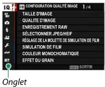FUJIFILM X-T50 - Selection d'un onglet de menu - 3