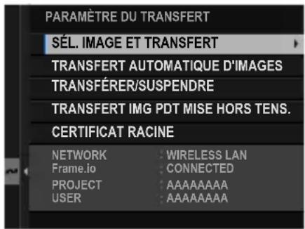 FUJIFILM X-T50 - Téléchargement des éléments selectionnés en utilisant "Frame.io Camera to Cloud" - 1