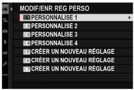 FUJIFILM X-T50 - Renommer les banques de paramètres personalisés - 1