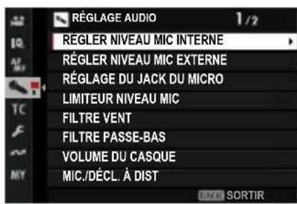 FUJIFILM X-T50 - RÉGLAGE AUDIO (enregistrement video) - 1