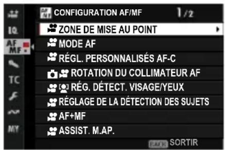 FUJIFILM X-T50 - CONFIGURATION AF/MF (enregistrement video) - 1