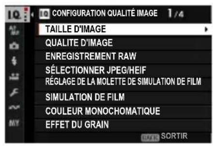 FUJIFILM X-T50 - Selection d'un onglet de menu - 2