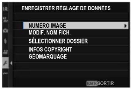 FUJIFILM X-T50 - ENREGISTERRÉGLAGE DE DONNÉES - 1