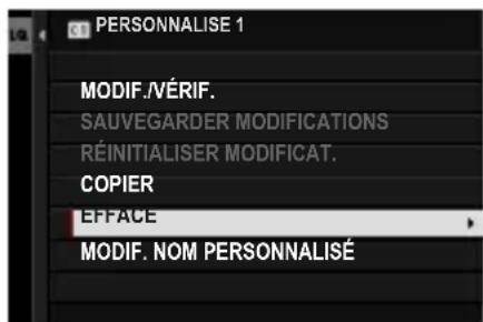 FUJIFILM X-T50 - Suppression des paramètres personalisés - 3