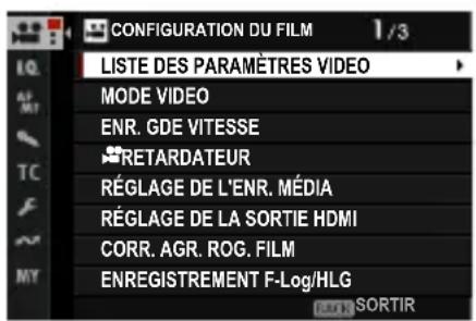 FUJIFILM X-T50 - CONFIGURATION DU FILM (enregistrement video) - 1