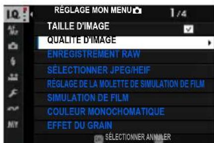 FUJIFILM X-T50 - RéGLAGE MON MENU - 3