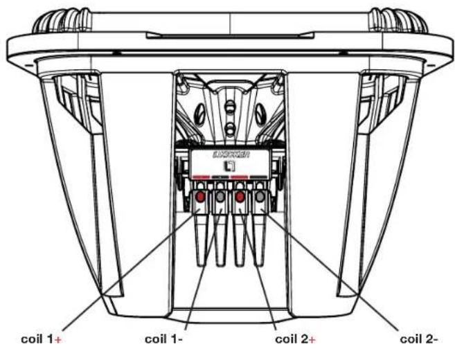 KICKER Q-Class 41L7102 - Use the push terminals to wire your subwoofer in series or parallel. - 3