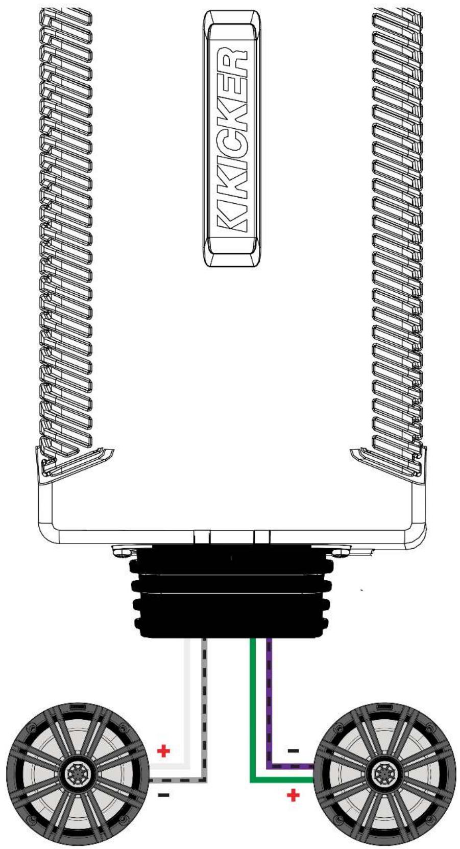 KICKER PXA300.1 - Cableado del altavoz - 2