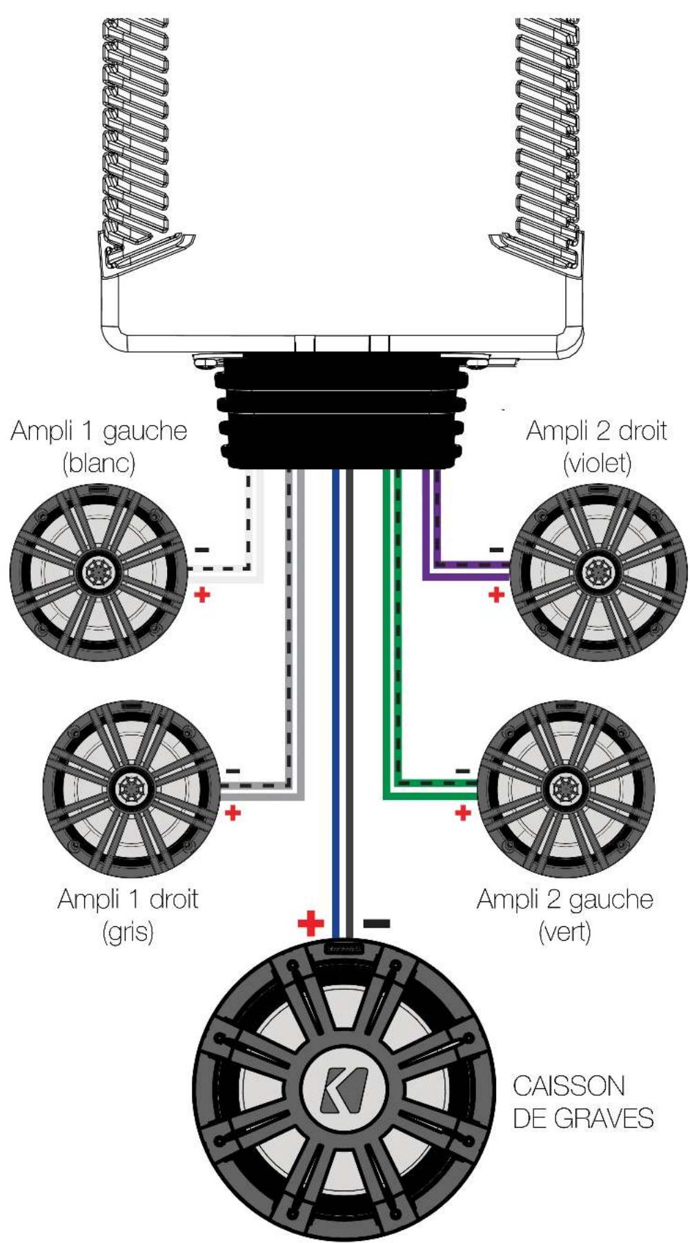KICKER PXA300.1 - Câblage du haut-parleur - 1