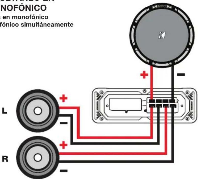 KICKER CX360.4 - FUNCIONAMIENTO SIMULTÁNEO EN ESTEREOFÓNICO Y MONOFÓNICO - 1