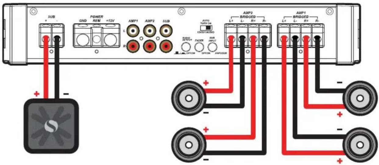 KICKER KXA800.5 - FOUR CHANNEL OPERATION with SUBWOOFER - 1