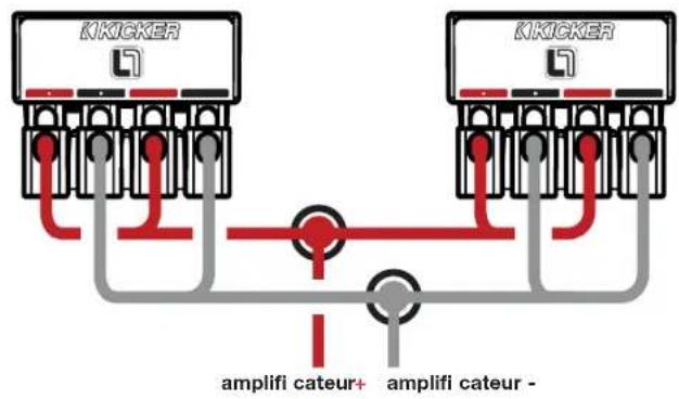 KICKER Q-Class 41L7104 - Bobines vocales en série, caissons de basses en parallèle - 1
