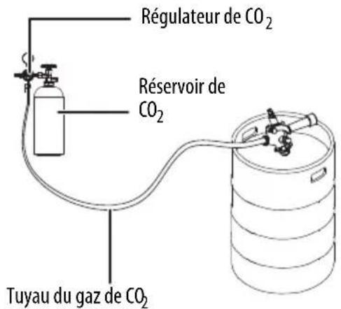 Régulateur de CO₂ Réservoir de CO₂ Tuyau du gaz de CO₂