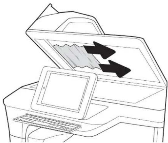 HP Digital Sender Flow 8500 fn2 - Élimination d'un bourrage papier dans le chargeur automatique de documents - 4