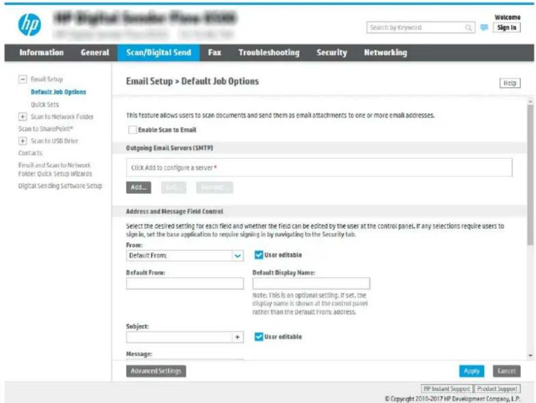 HP Digital Sender Flow 8500 fn2 - Option 3: Ajouter serveur SMTP - 2