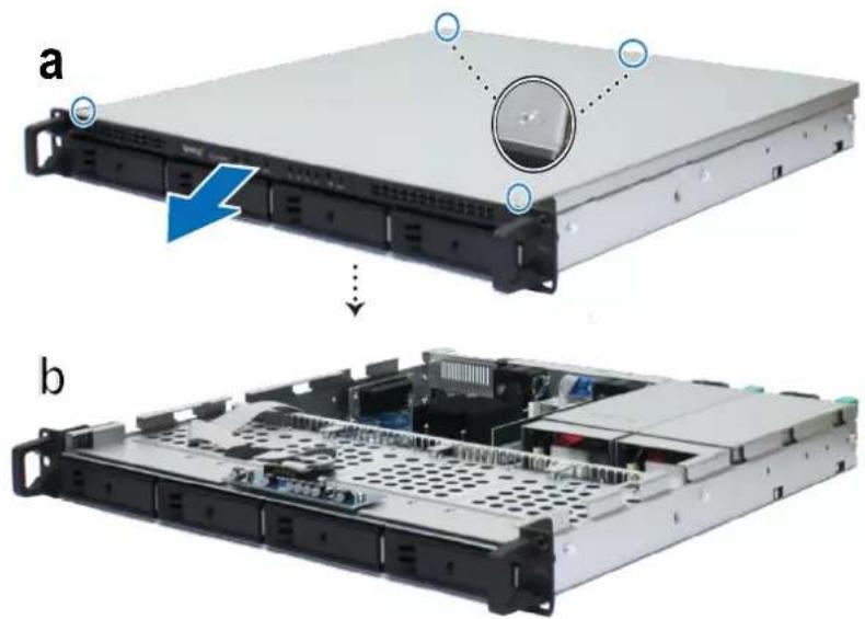SYNOLOGY RackStation RS1619xs+ - Pour installer le module de RAM : - 1