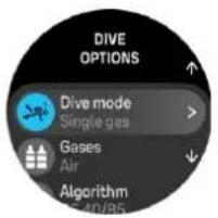 SUUNTO Ocean - Écran de pré-plongée et options de plongée - 2