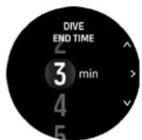 DIVE END TIME 2 3 min 4 5