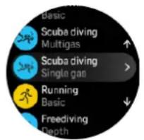 Basic Scuba diving Multigas Scuba diving Single gas Running Basic Freediving Depth