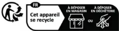 FR Cet appareil se recycle À DÉPOSER EN MAGASIN À DÉPOSER EN DÉCHÉTERIE OU