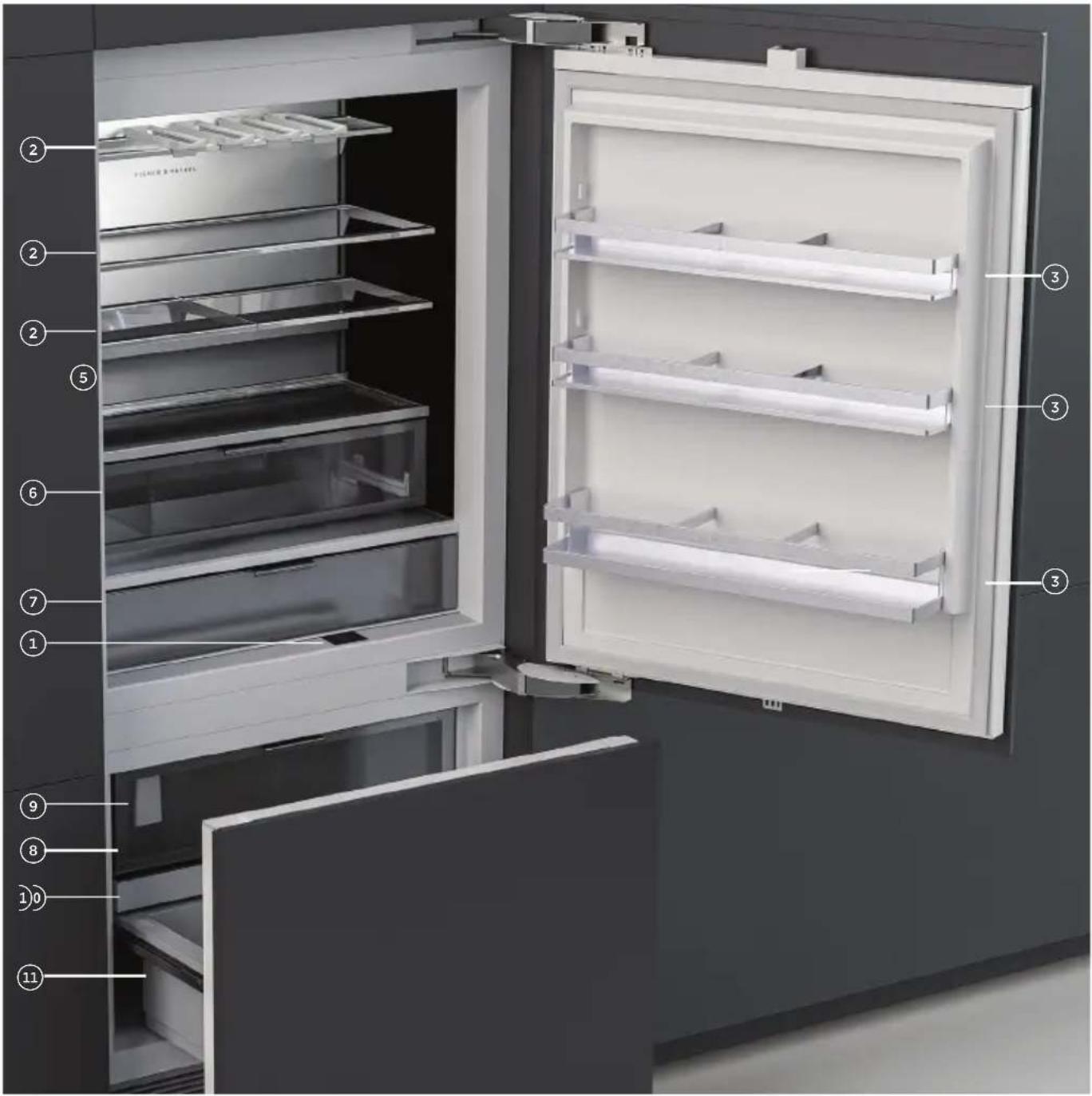 Fisher & Paykel RS3684WLUVE1 - Insertion de la tige de limitation de charnière - 1