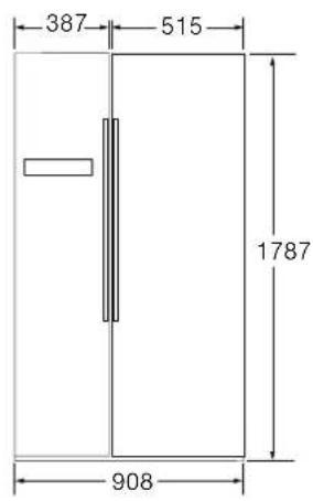 BOSCH KAD93AIDP - Opstellingsmaten - 1