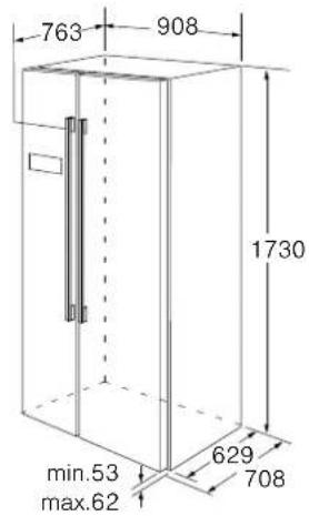 BOSCH KAD93AIDP - Opstellingsmaten - 2