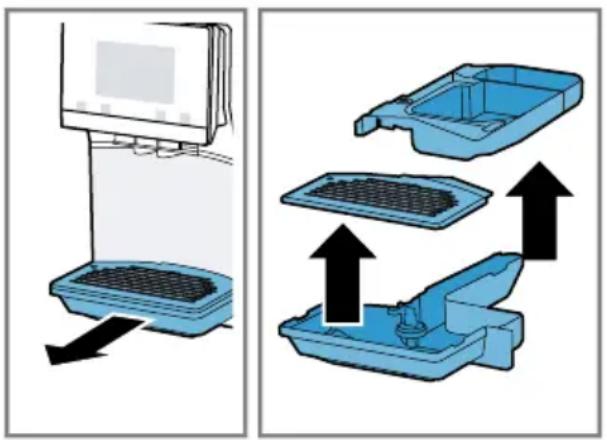 BOSCH TQU60307 - Nettoyer la cuvette d'égouttage et le réservoir pour marc de café - 1