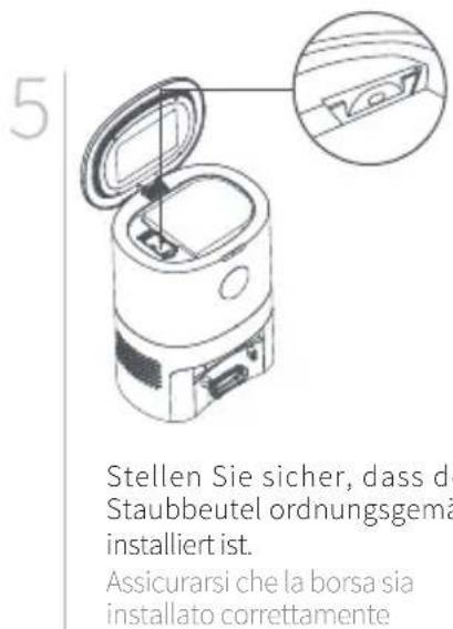 EZICLEAN Aqua connect x1200 - Wechseln Sie den Staubbeutel / Cambiare il sacchetto della polvere - 4