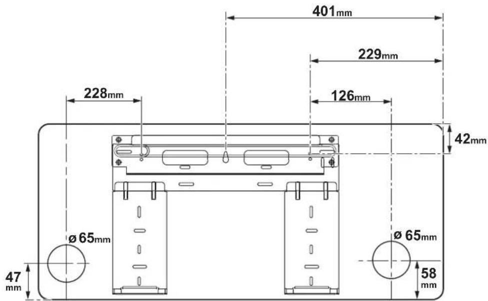OLIMPIA SPLENDID Alyas Pro E - - Realización de los orificios para el paso de los tubos - 2