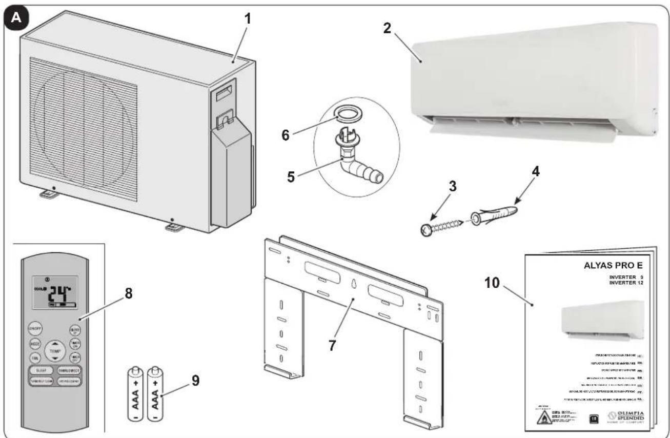 OLIMPIA SPLENDID Alyas Pro E - - LIST OF THE COMPONENTS SUPPLIED - 2