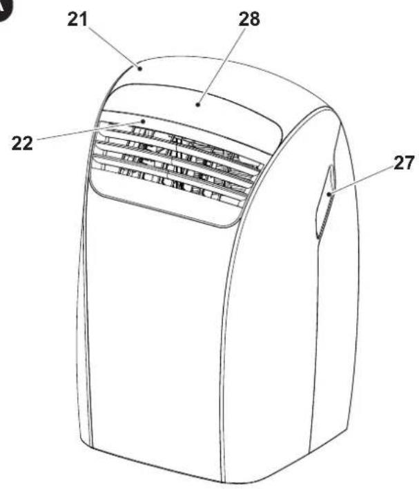 OLIMPIA SPLENDID Dolceclima 12 HP WiFi - - IDENTIFICAZIONE DELLE PARTI PRINCIPALI (Fig.A) - 1