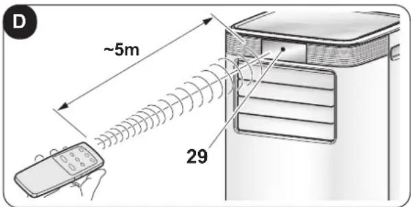OLIMPIA SPLENDID Dolceclima 10 HP WIFI - 3.3.c - Posición del control remoto - 1